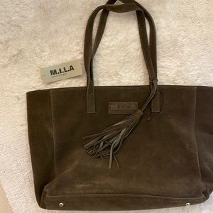 M.I.L.A. Los Angeles suede tote. Brand new